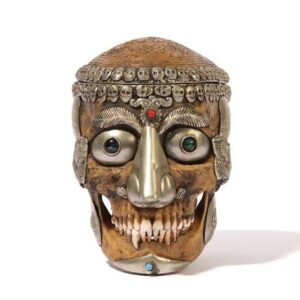 Tibetan Kapala, Sacred Ceremonial Human Skull.(9991)