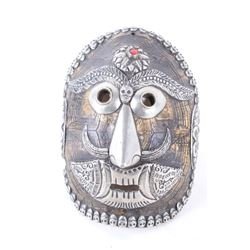 Kapala Tibetan Silver Turtle Shell Embossed Mask
(2487)